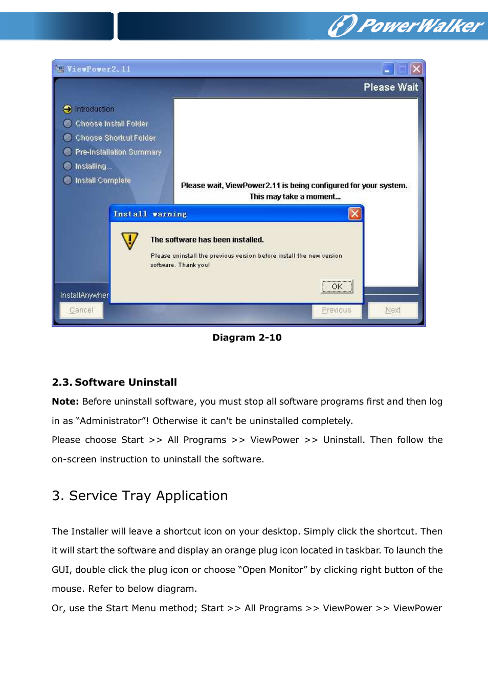 Service tray application | PowerWalker ViewPower PowerWalker User Manual | Page 12 / 53