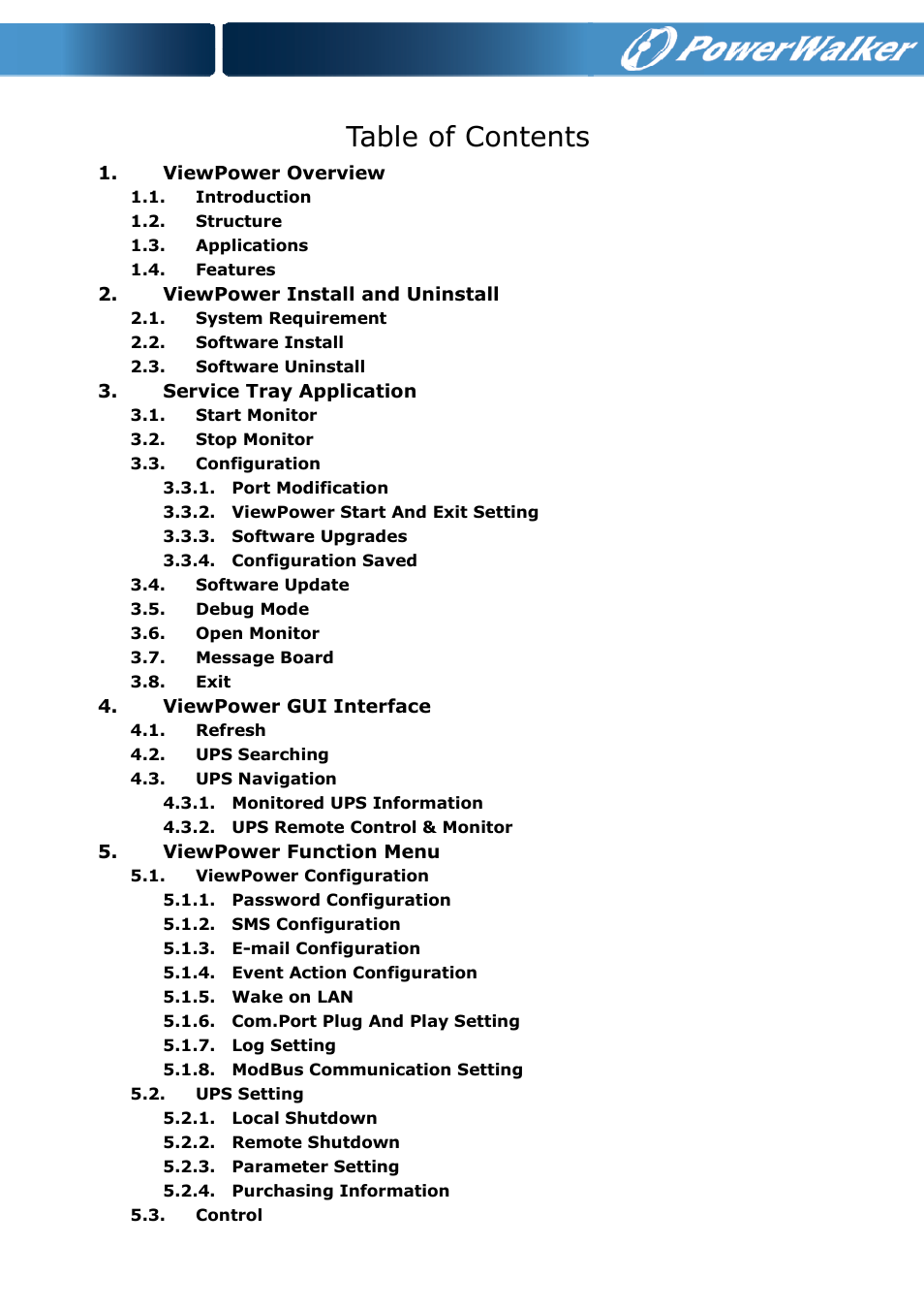 PowerWalker ViewPower PowerWalker User Manual | Page 2 / 53