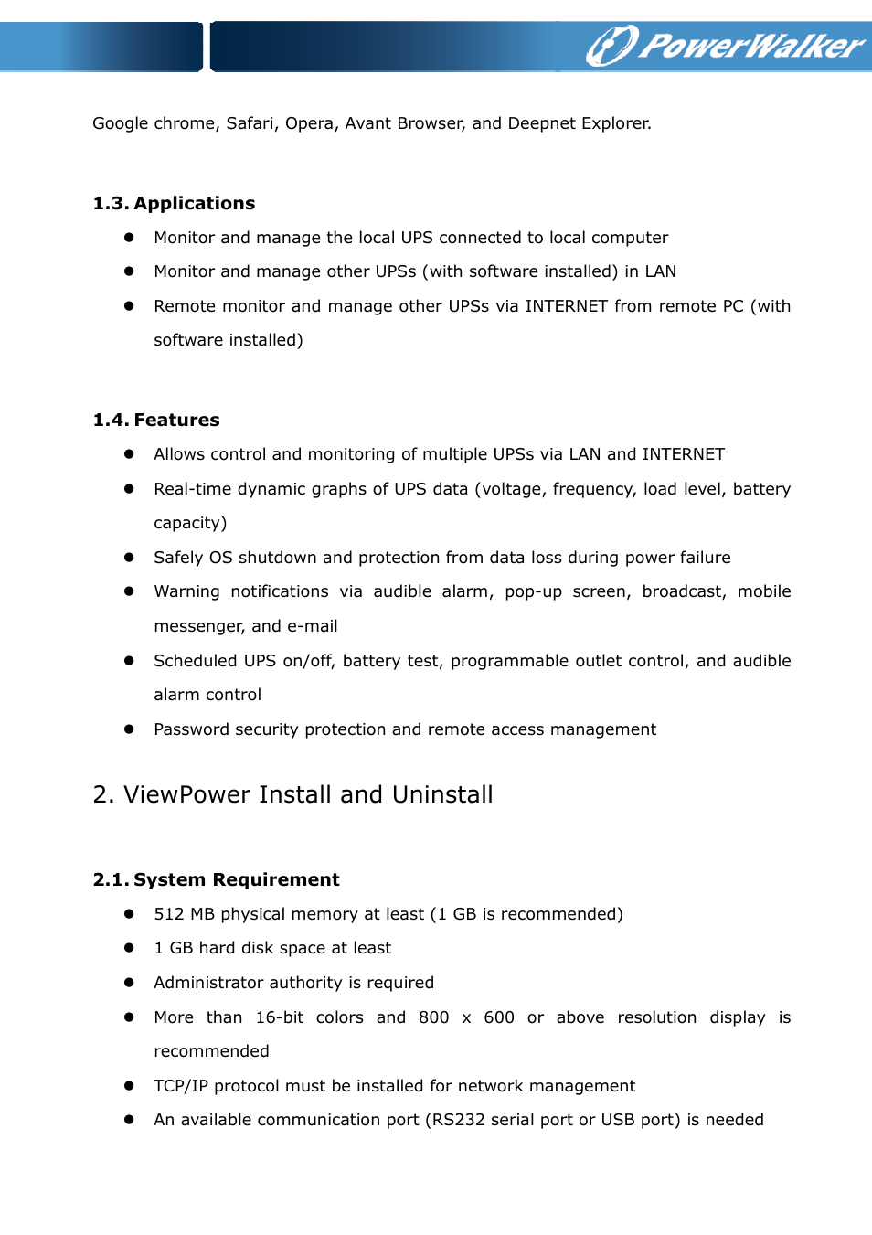 Viewpower install and uninstall | PowerWalker ViewPower PowerWalker User Manual | Page 4 / 53