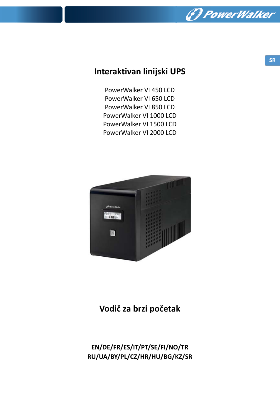 Interaktivan linijski ups, Vodič za brzi početak | PowerWalker VI 650 LCD User Manual | Page 175 / 183