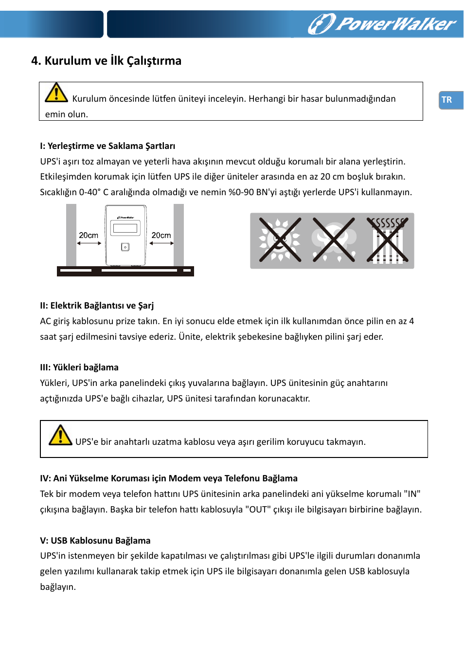 Kurulum ve ilk çalıştırma | PowerWalker VI 650 LCD User Manual | Page 82 / 183