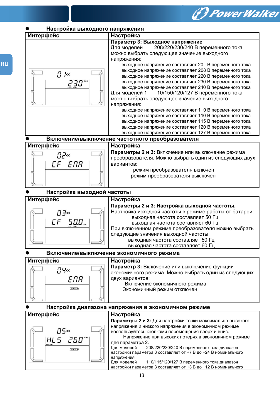PowerWalker VFI 1000RM LCD User Manual | Page 134 / 140