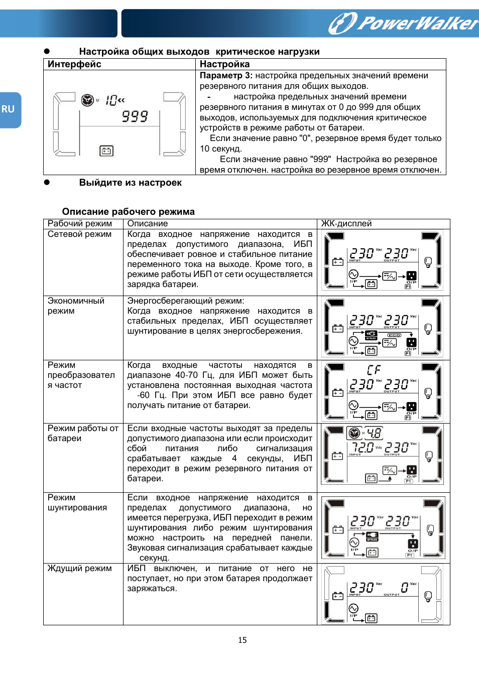 PowerWalker VFI 1000RM LCD User Manual | Page 136 / 140