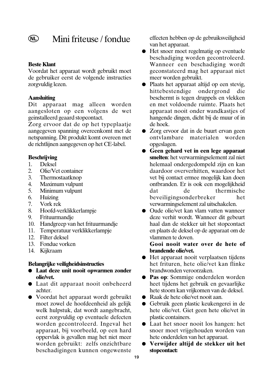 Mini friteuse / fondue | SEVERIN FR 2408 User Manual | Page 19 / 70