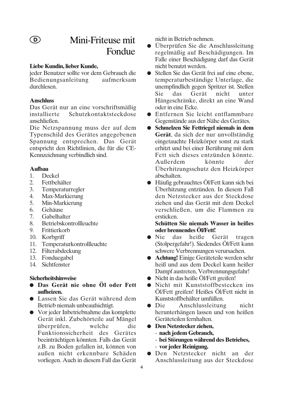 Mini-friteuse mit fondue | SEVERIN FR 2408 User Manual | Page 4 / 70