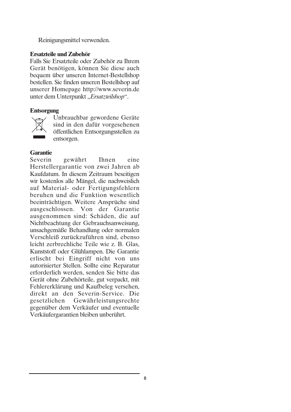 SEVERIN FR 2408 User Manual | Page 8 / 70