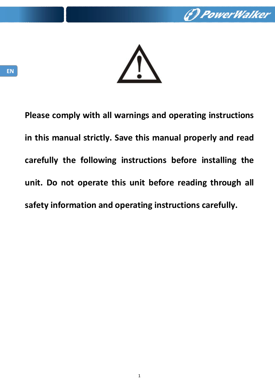 PowerWalker Battery Pack for VFI 10000R LCD User Manual | Page 2 / 90