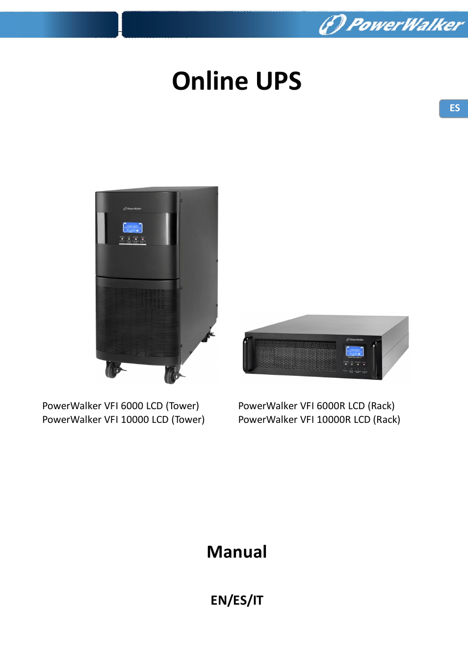 Online ups, Manual, En/es/it | PowerWalker Battery Pack for VFI 10000R LCD User Manual | Page 31 / 90