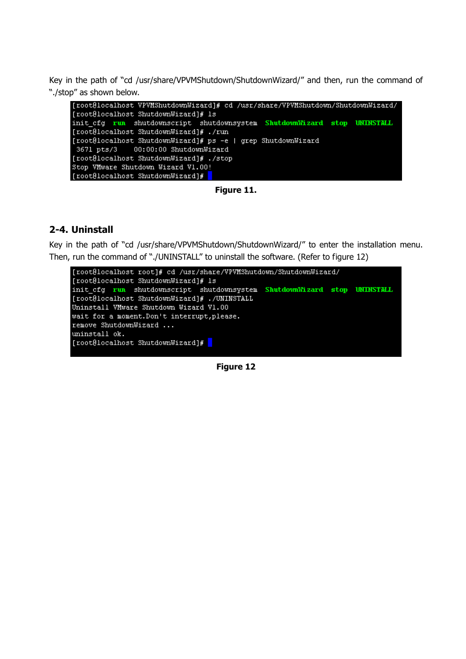 3. stop 2-4. uninstall, 3. stop | PowerWalker VMWare ESX 3.5, 4.0, 4.1 User Manual | Page 8 / 8