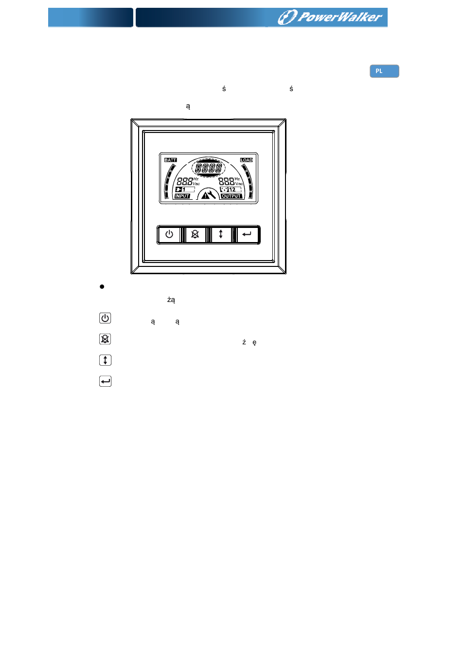 Funkcje | PowerWalker Battery Pack for VI 1000_1500RT LCD User Manual | Page 137 / 155