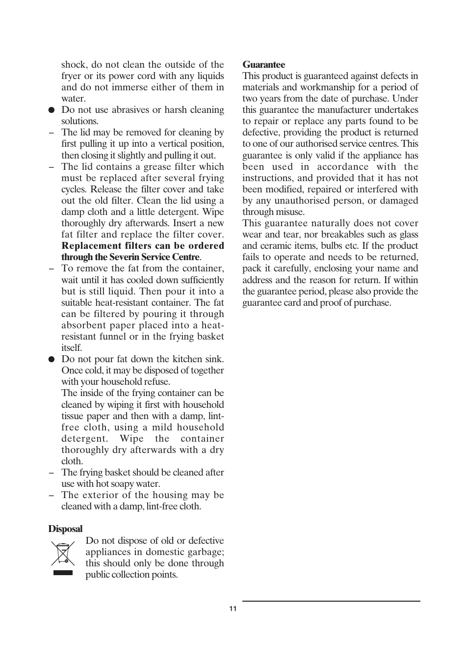 SEVERIN FR 2419 User Manual | Page 11 / 62