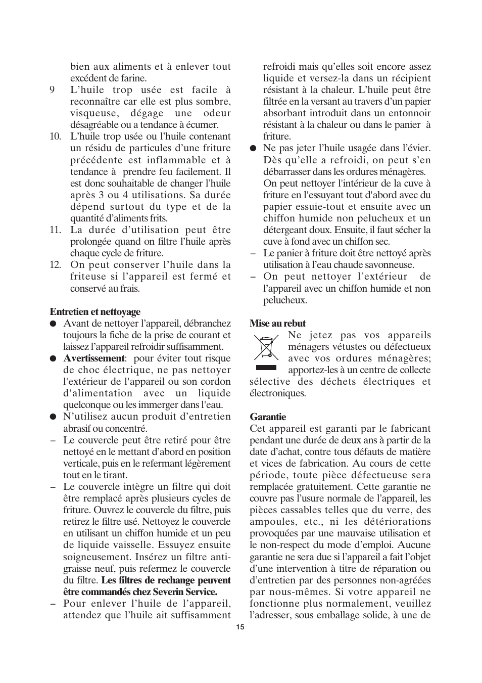 SEVERIN FR 2419 User Manual | Page 15 / 62