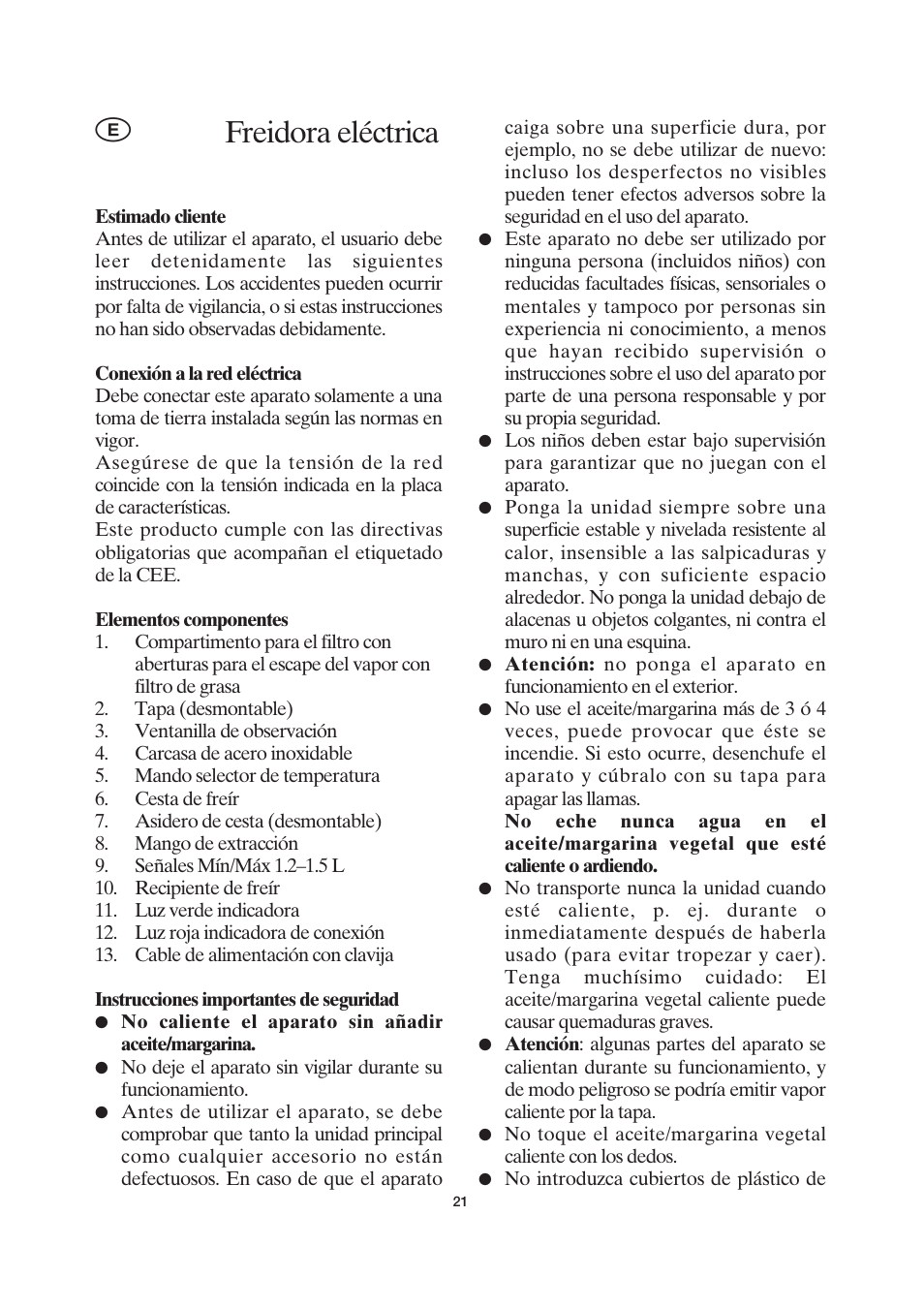 Freidora eléctrica | SEVERIN FR 2419 User Manual | Page 21 / 62