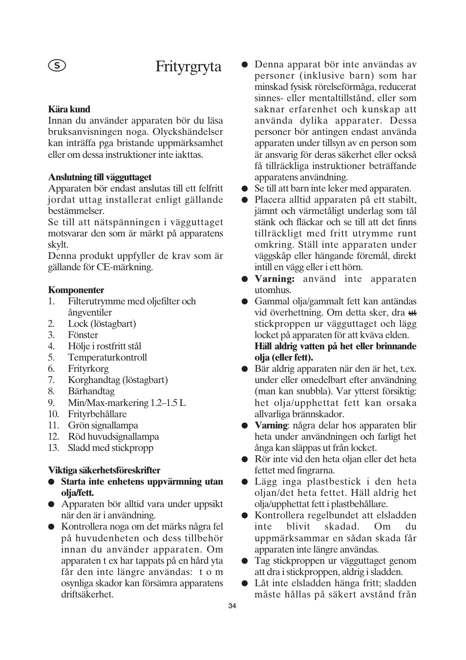 Frityrgryta | SEVERIN FR 2419 User Manual | Page 34 / 62