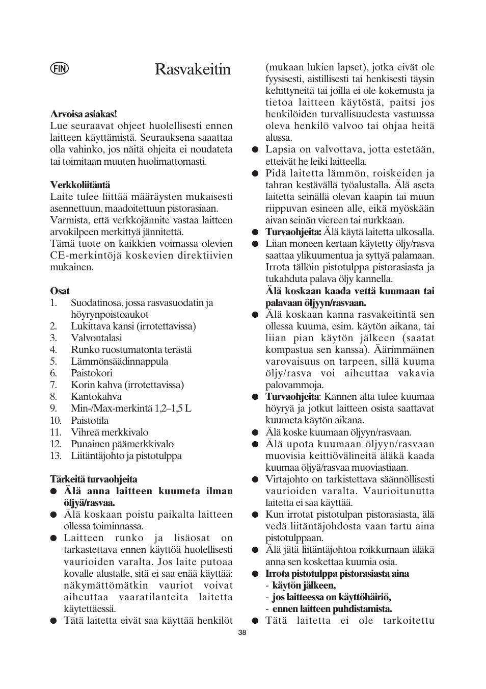 Rasvakeitin | SEVERIN FR 2419 User Manual | Page 38 / 62