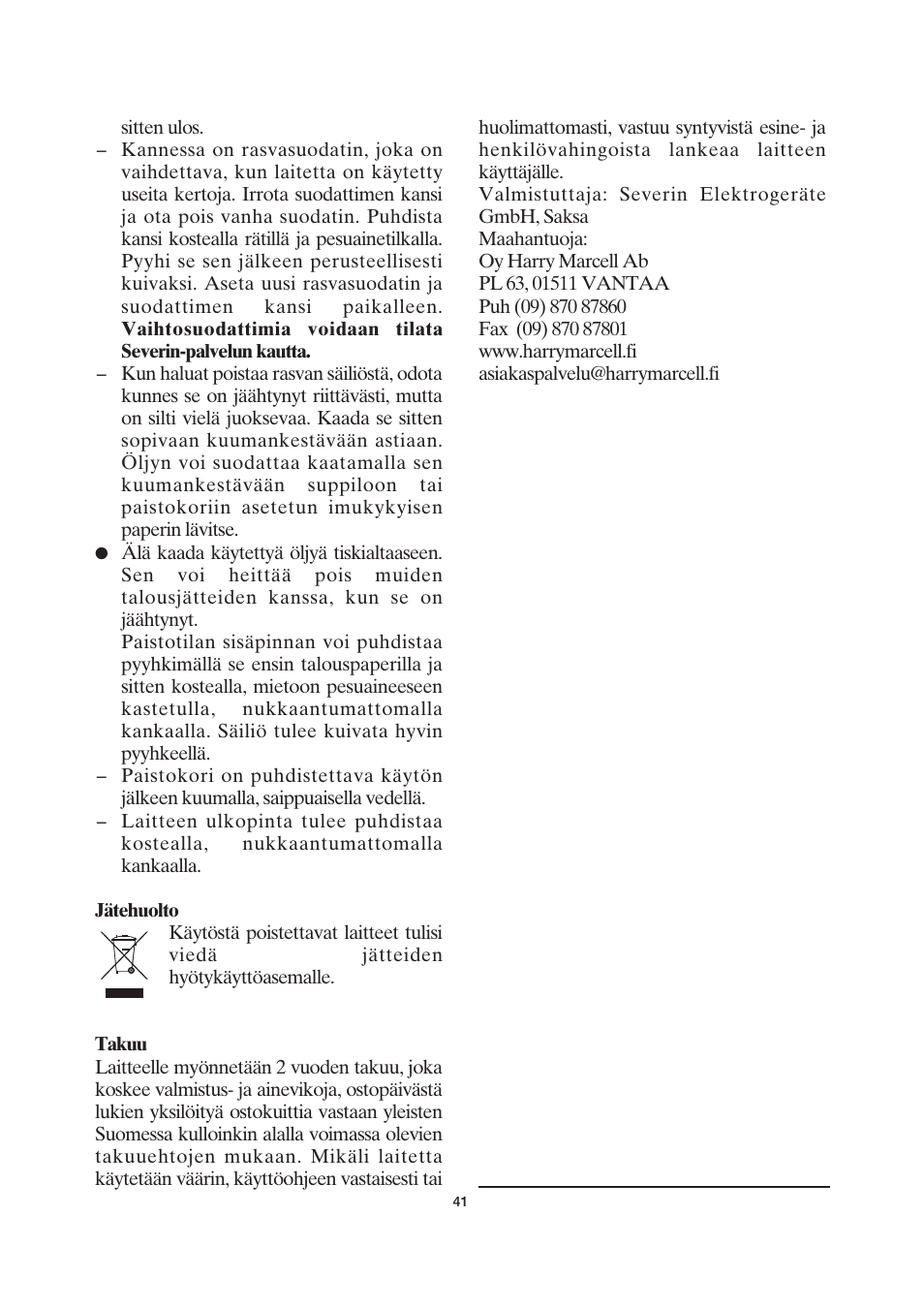SEVERIN FR 2419 User Manual | Page 41 / 62
