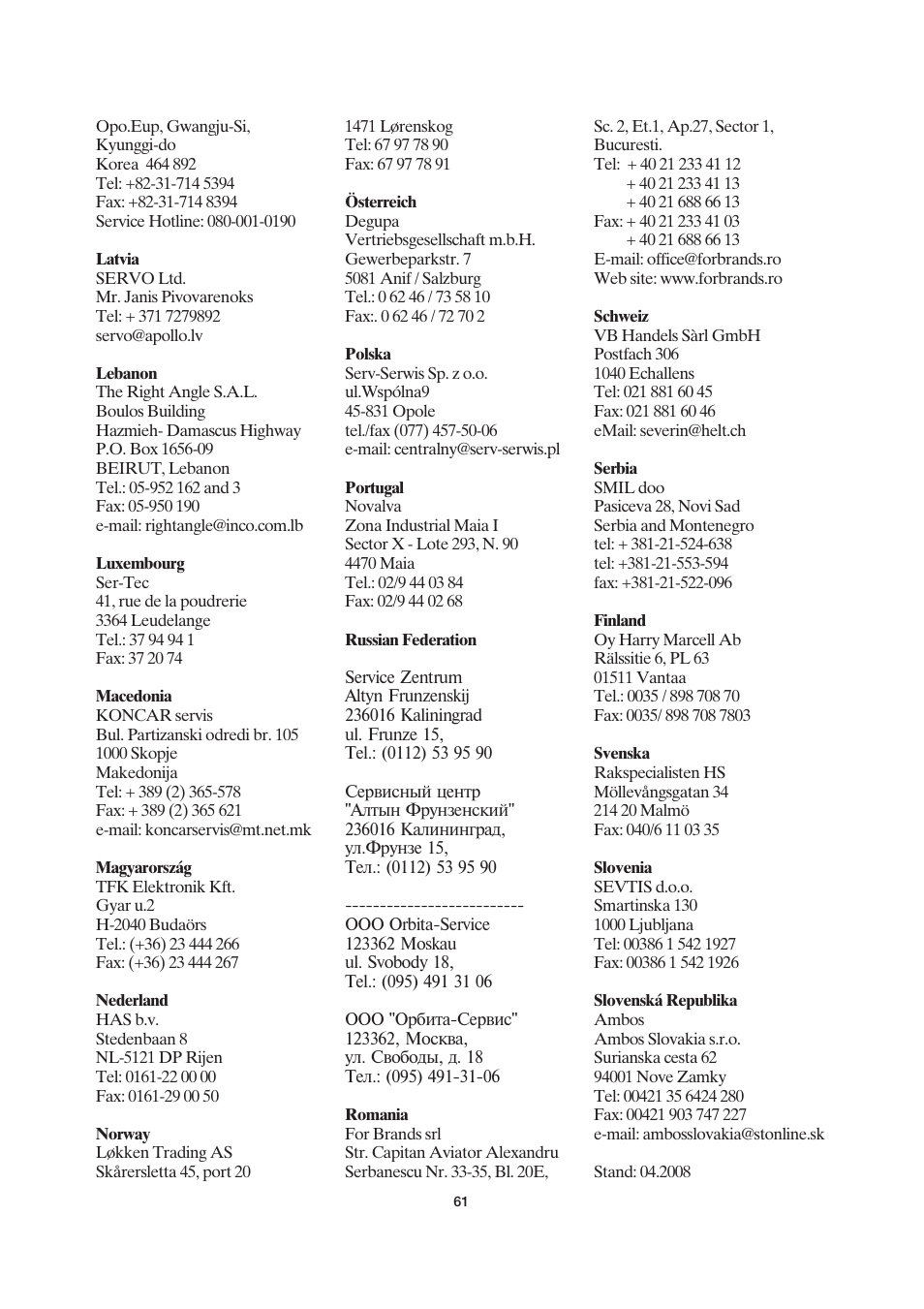 SEVERIN FR 2419 User Manual | Page 61 / 62