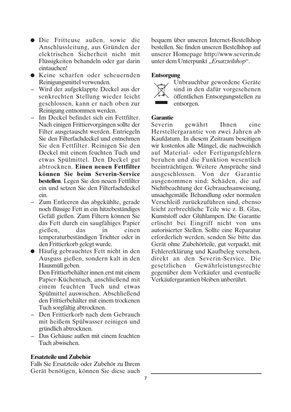 SEVERIN FR 2419 User Manual | Page 7 / 62