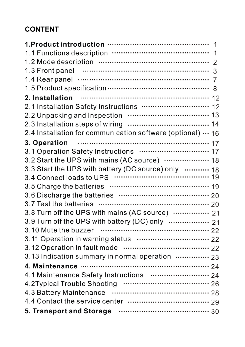 PowerWalker VFI 6000LE Plus User Manual | Page 3 / 34