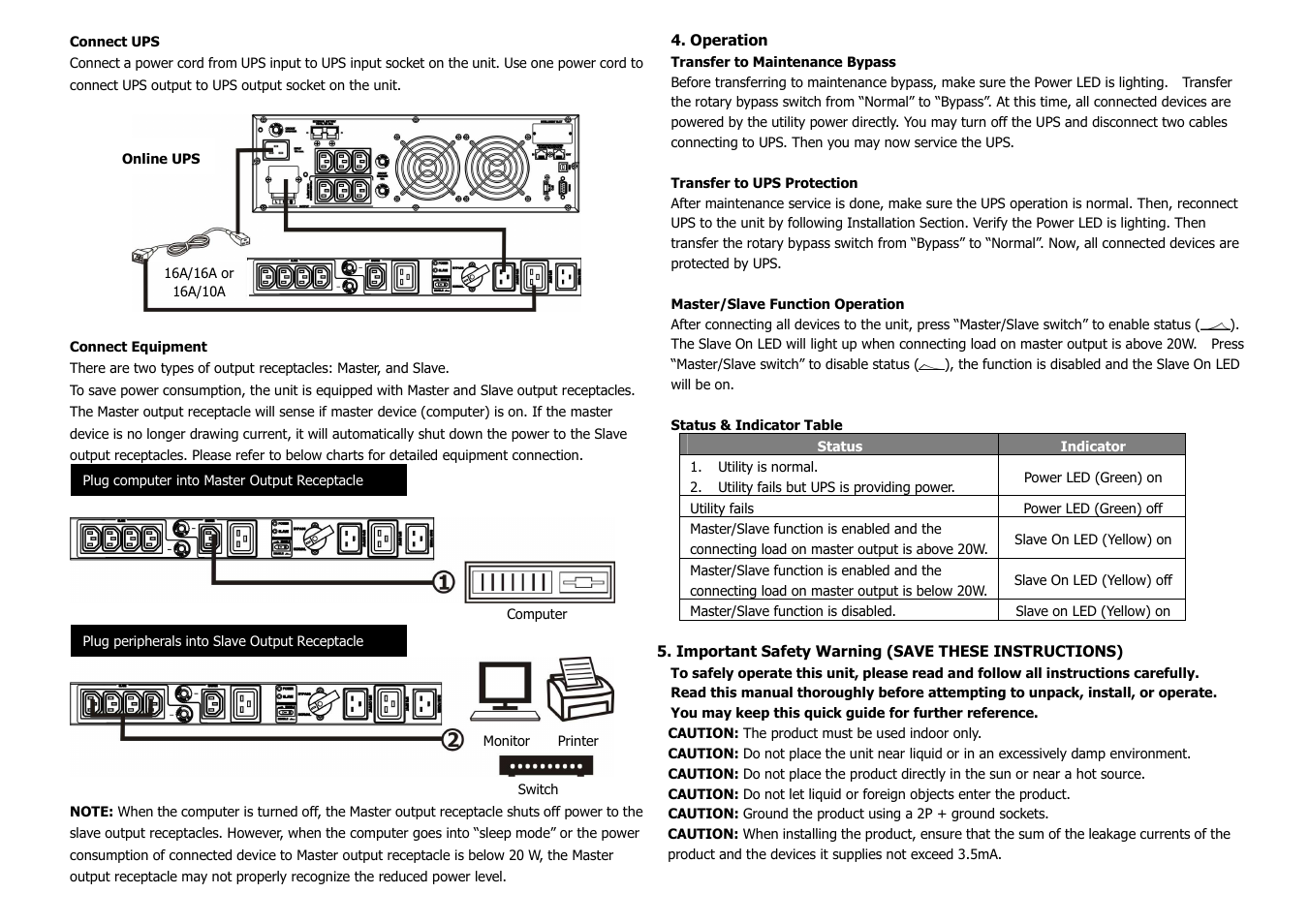 PowerWalker Maintenance Bypass Switch 19" User Manual | Page 2 / 2