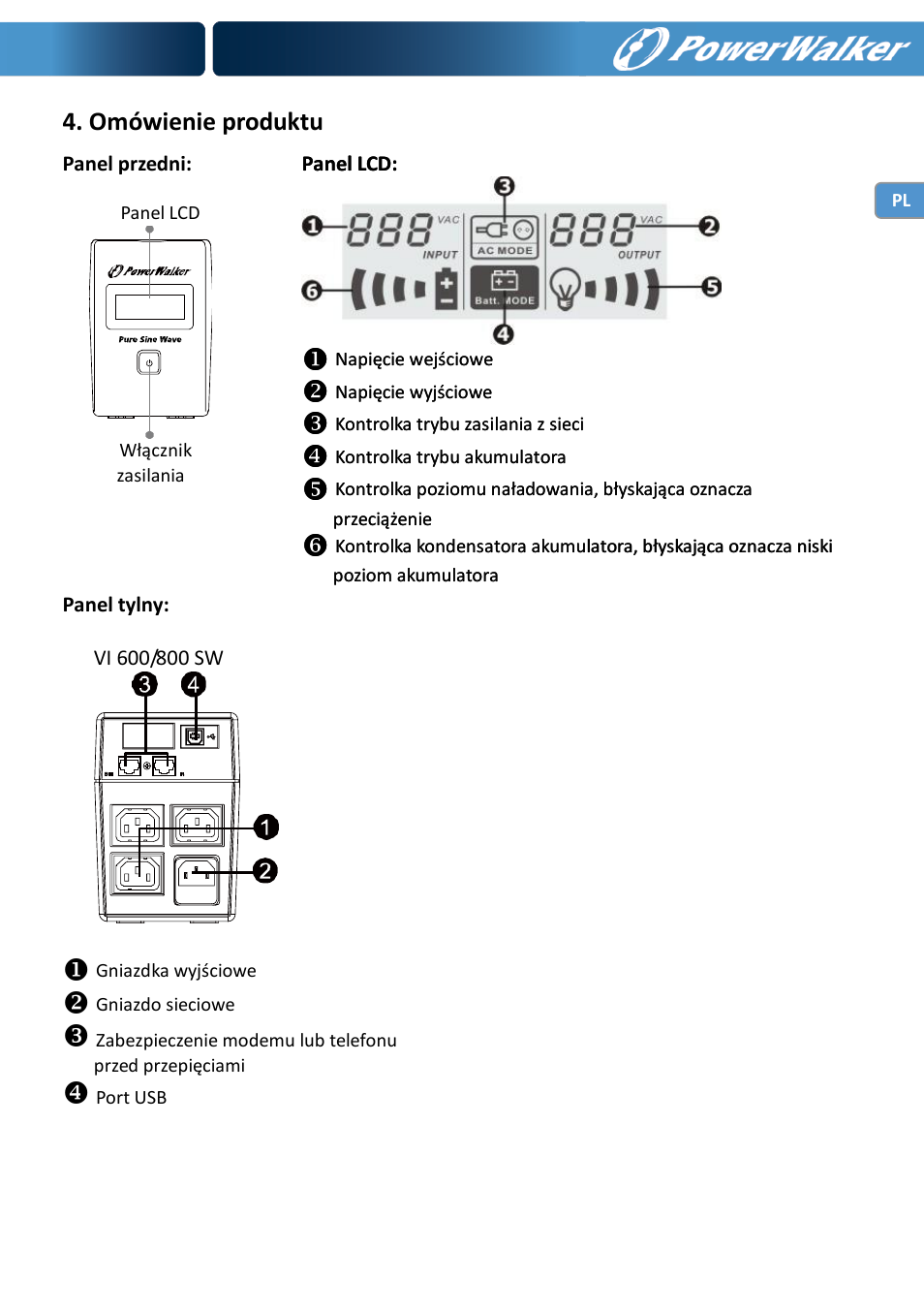 PowerWalker VI 600 SW User Manual | Page 109 / 160