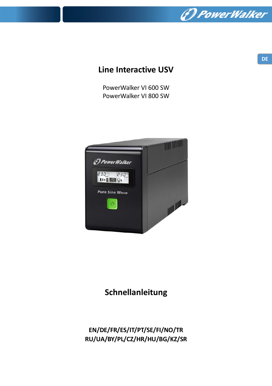 PowerWalker VI 600 SW User Manual | Page 9 / 160