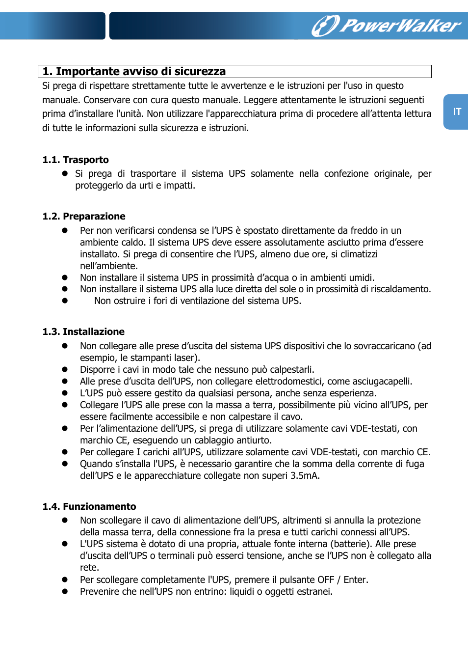 PowerWalker VFI 1000R LCD User Manual | Page 108 / 142