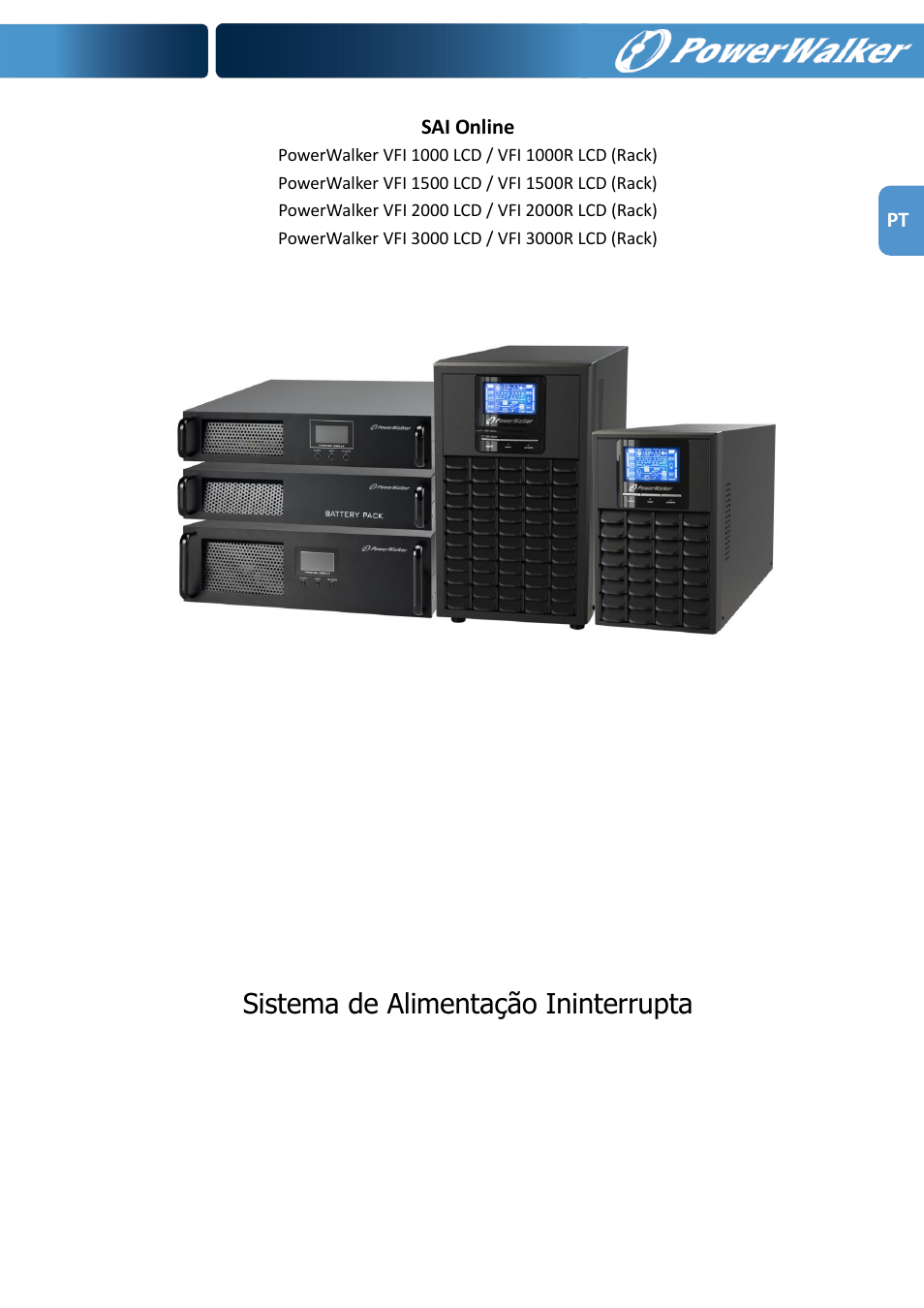 Sistema de alimentação ininterrupta | PowerWalker VFI 1000R LCD User Manual | Page 125 / 142