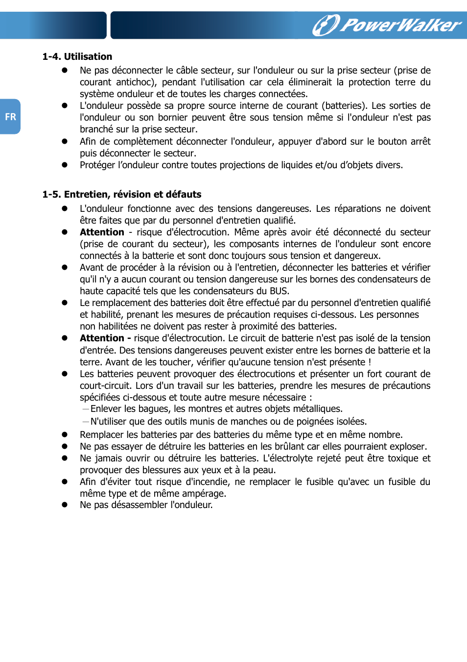 PowerWalker VFI 1000R LCD User Manual | Page 45 / 142