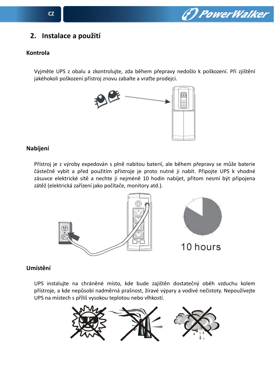 Instalace a použití | PowerWalker VFD 600 User Manual | Page 117 / 160