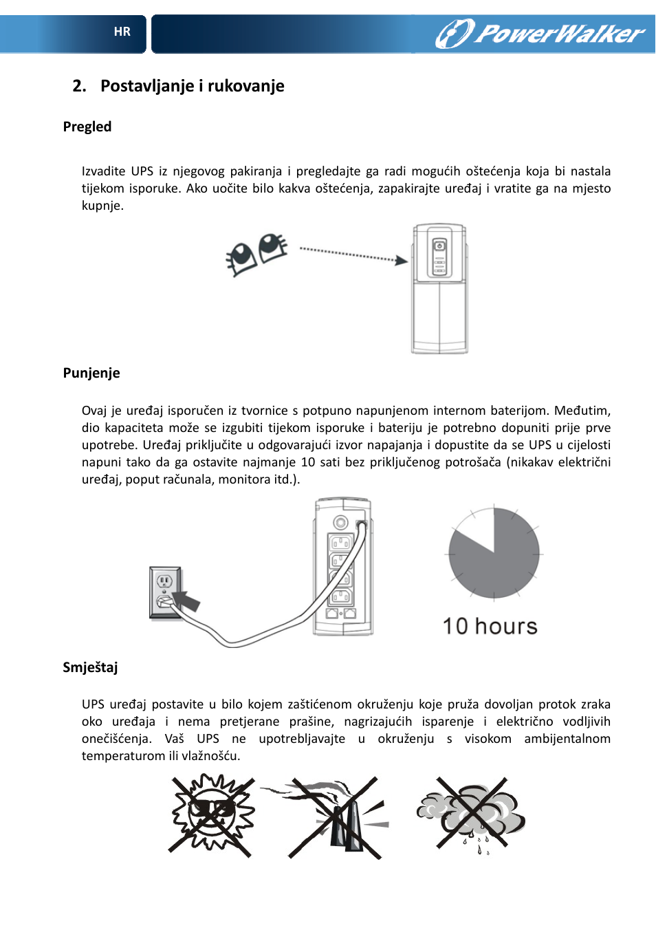 Postavljanje i rukovanje | PowerWalker VFD 600 User Manual | Page 125 / 160