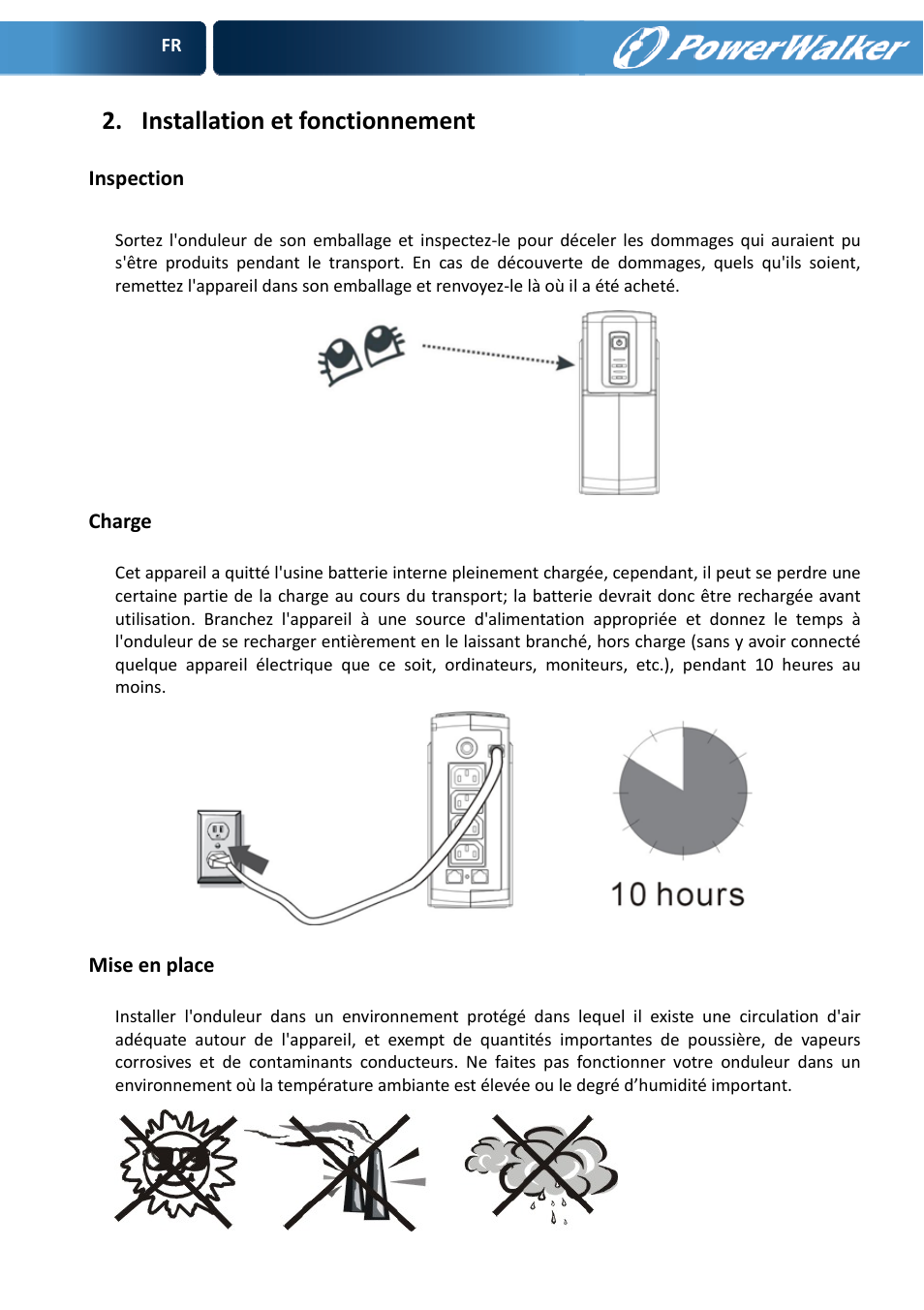 Installation et fonctionnement | PowerWalker VFD 600 User Manual | Page 21 / 160