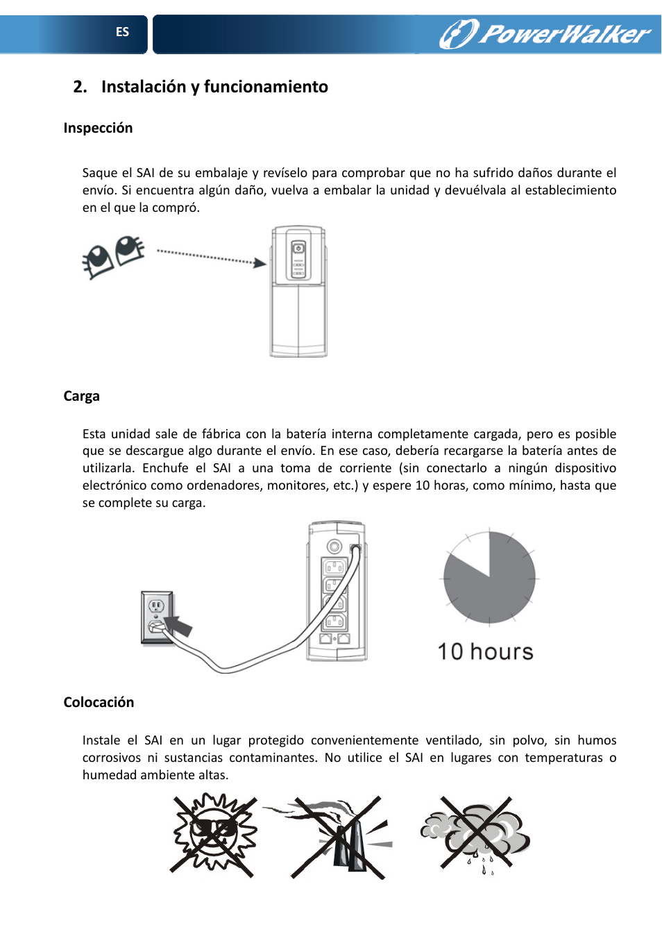 Instalación y funcionamiento | PowerWalker VFD 600 User Manual | Page 29 / 160