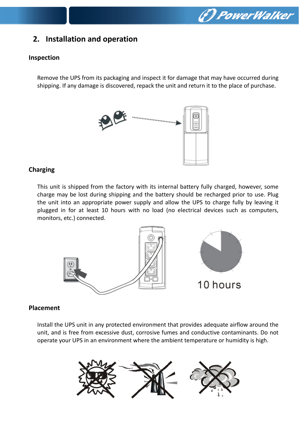 Installation and operation | PowerWalker VFD 600 User Manual | Page 5 / 160