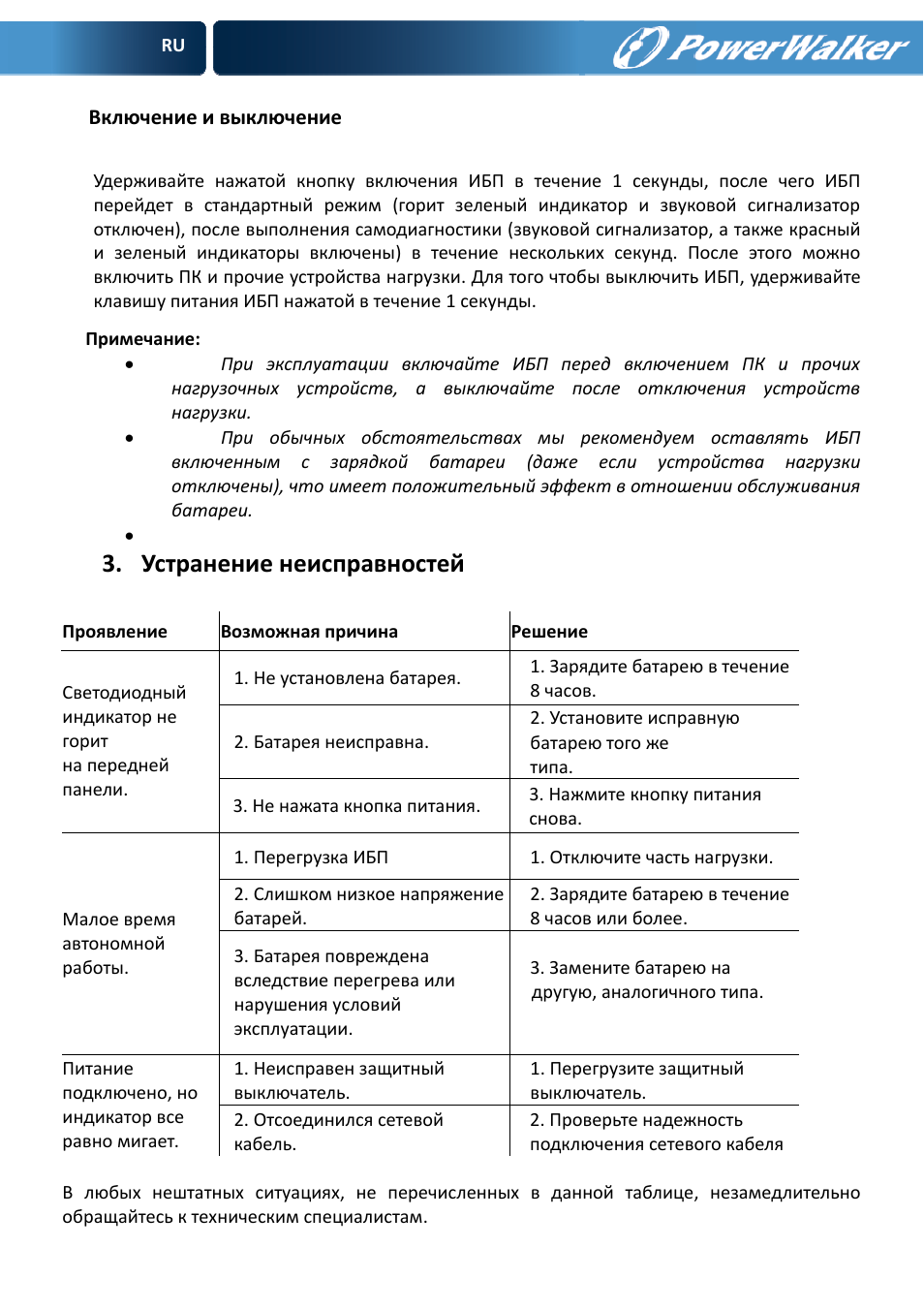 Устранение неисправностей | PowerWalker VFD 600 User Manual | Page 87 / 160