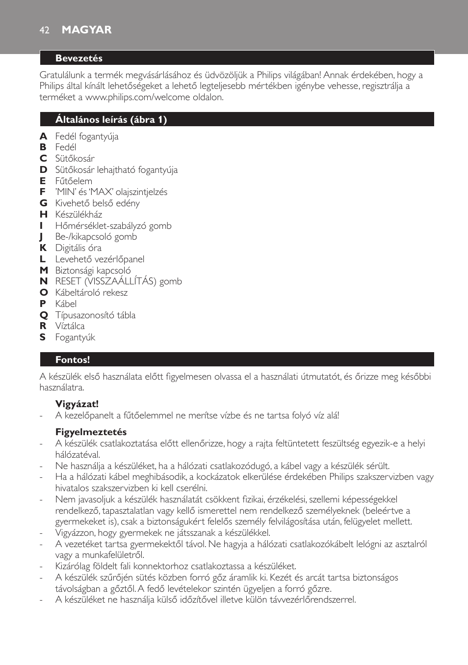 Magyar, Magyar 42 | Philips HD6161 User Manual | Page 42 / 128