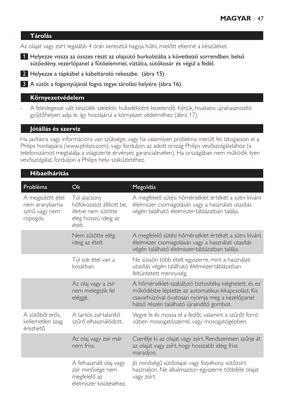 Philips HD6161 User Manual | Page 47 / 128