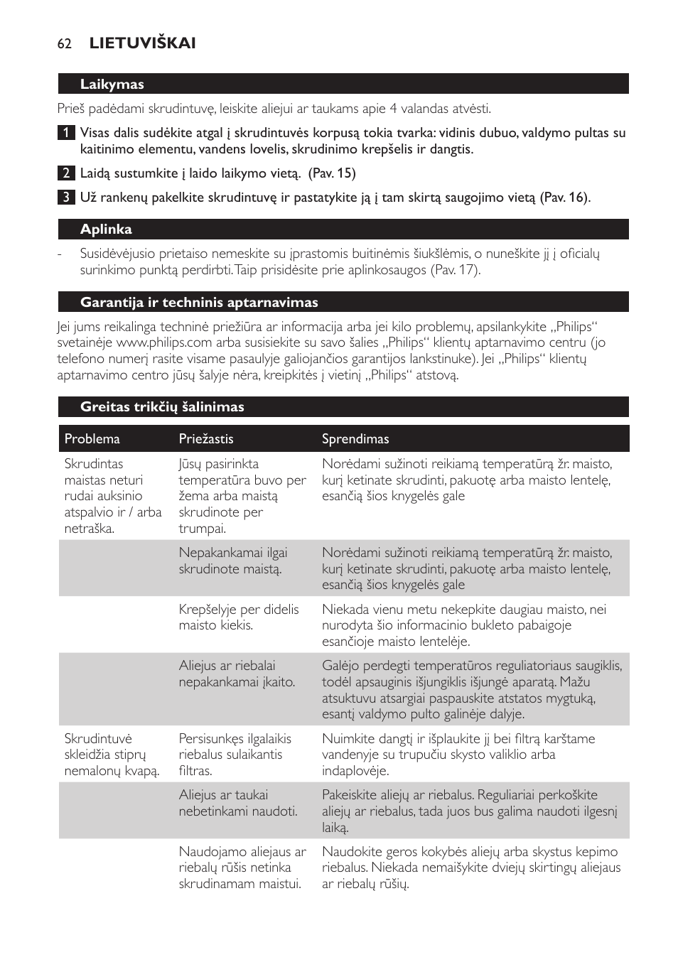 Philips HD6161 User Manual | Page 62 / 128