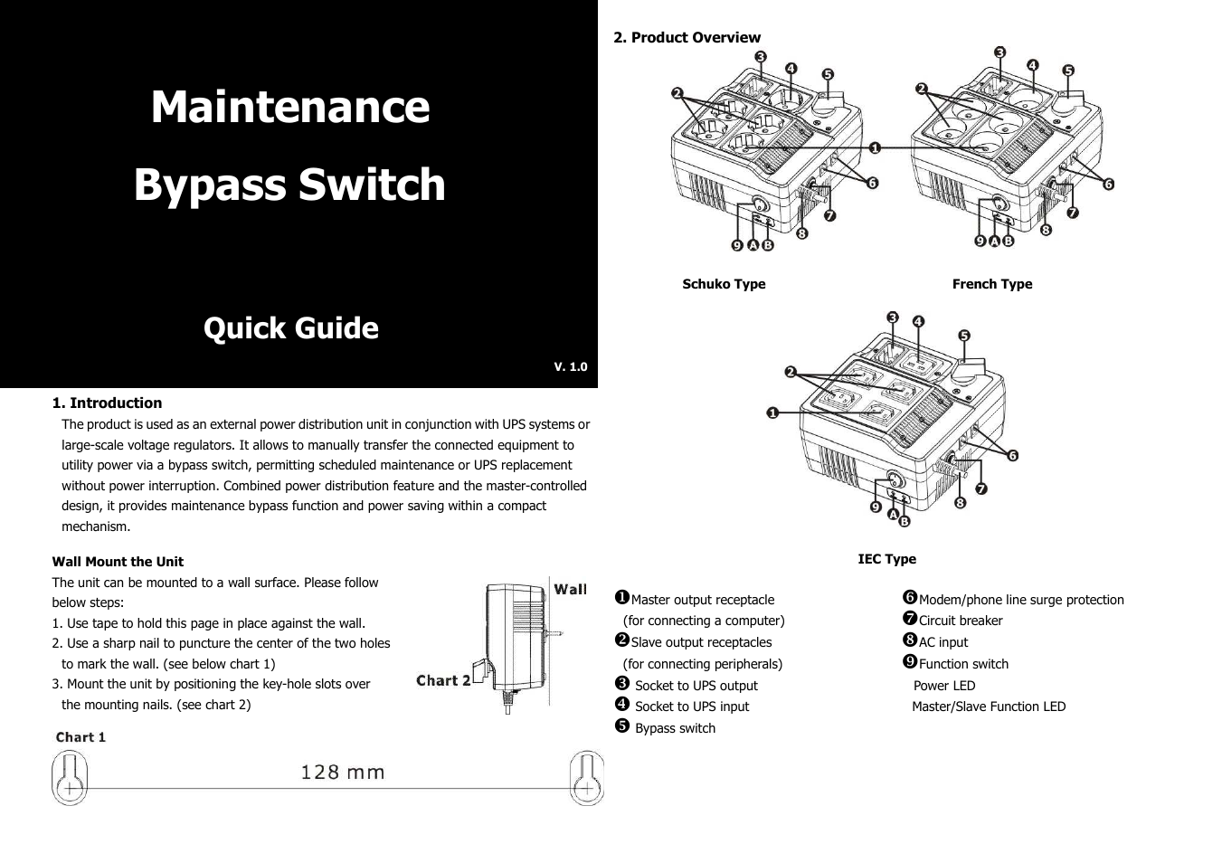 PowerWalker Maintenance Bypass Switch User Manual | 2 pages