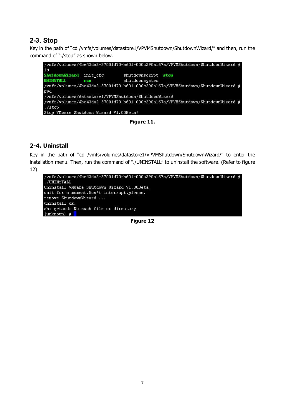 2­3.stop, 2­4.uninstall, 2­3. stop | PowerWalker VMWare ESXi 4.0, 4.1, 5.0 User Manual | Page 8 / 8