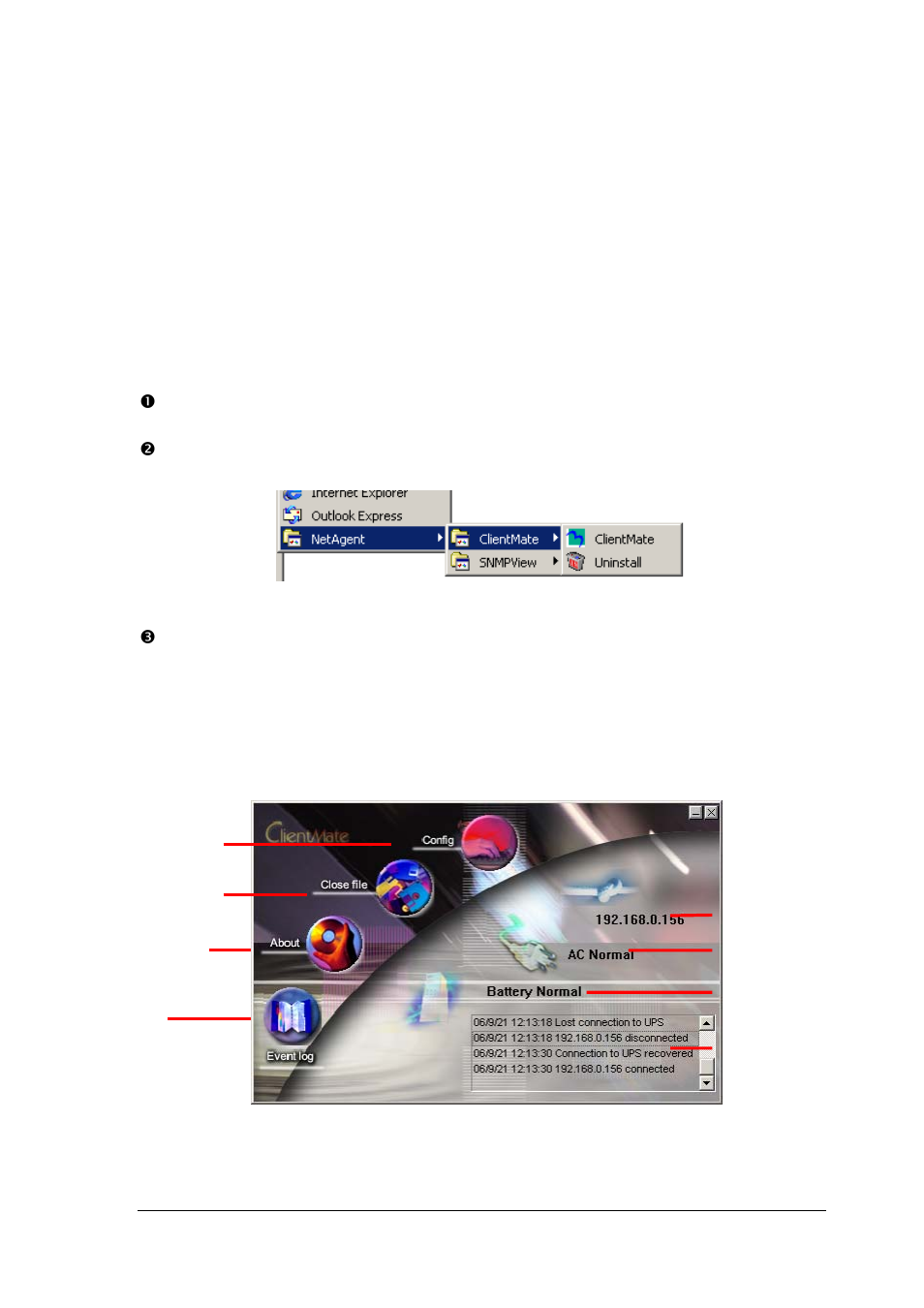 Chapter 7. clientmate - windows shutdown utility, Section1. install clientmate, Section2. using clientmate | PowerWalker SNMP DP-522 User Manual | Page 62 / 99