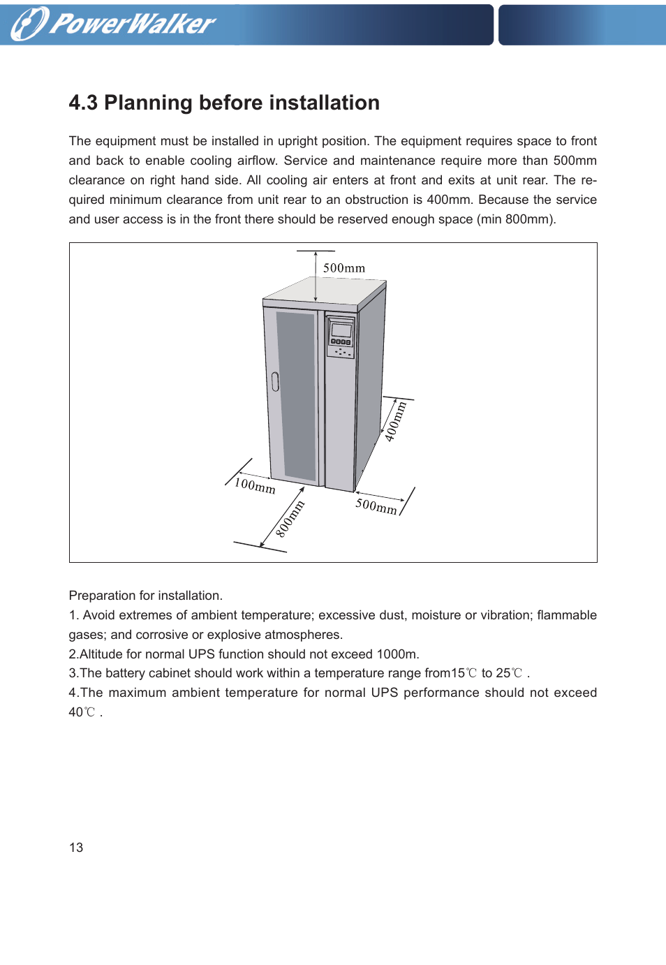 3 planning before installation | PowerWalker VFI 30000TP 3_3 BE User Manual | Page 18 / 64