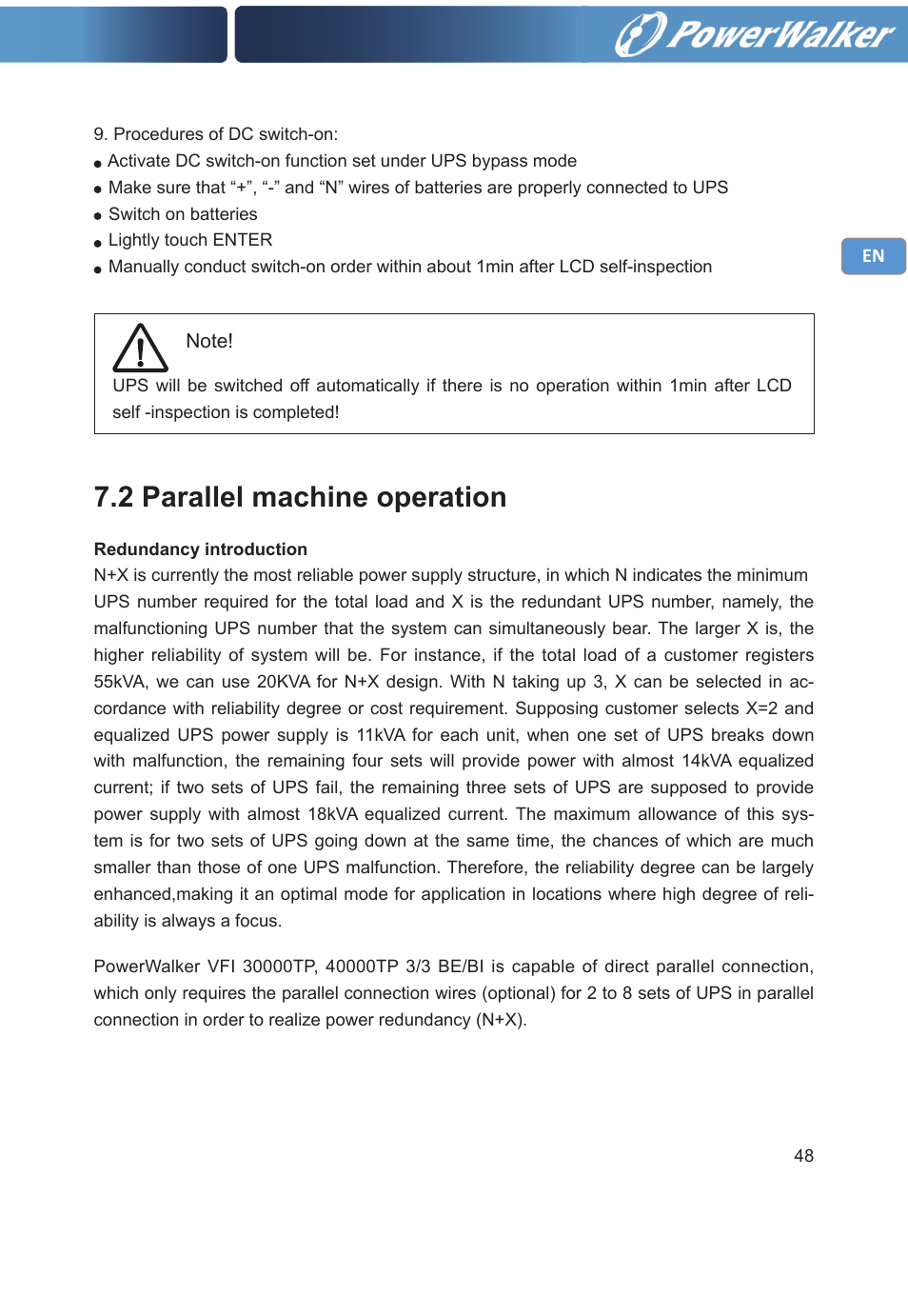 2 parallel machine operation | PowerWalker VFI 30000TP 3_3 BE User Manual | Page 53 / 64