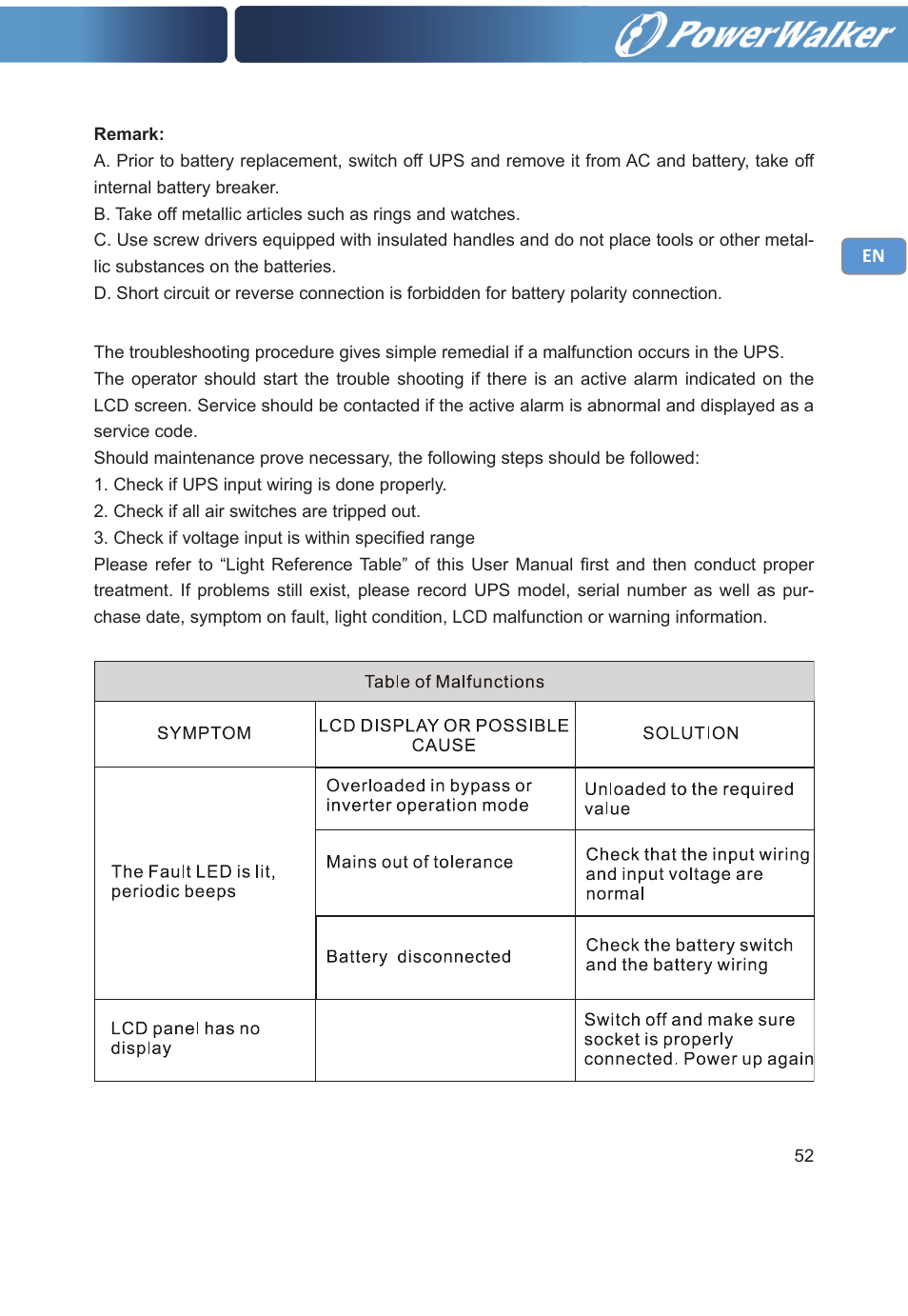 PowerWalker VFI 30000TP 3_3 BE User Manual | Page 57 / 64