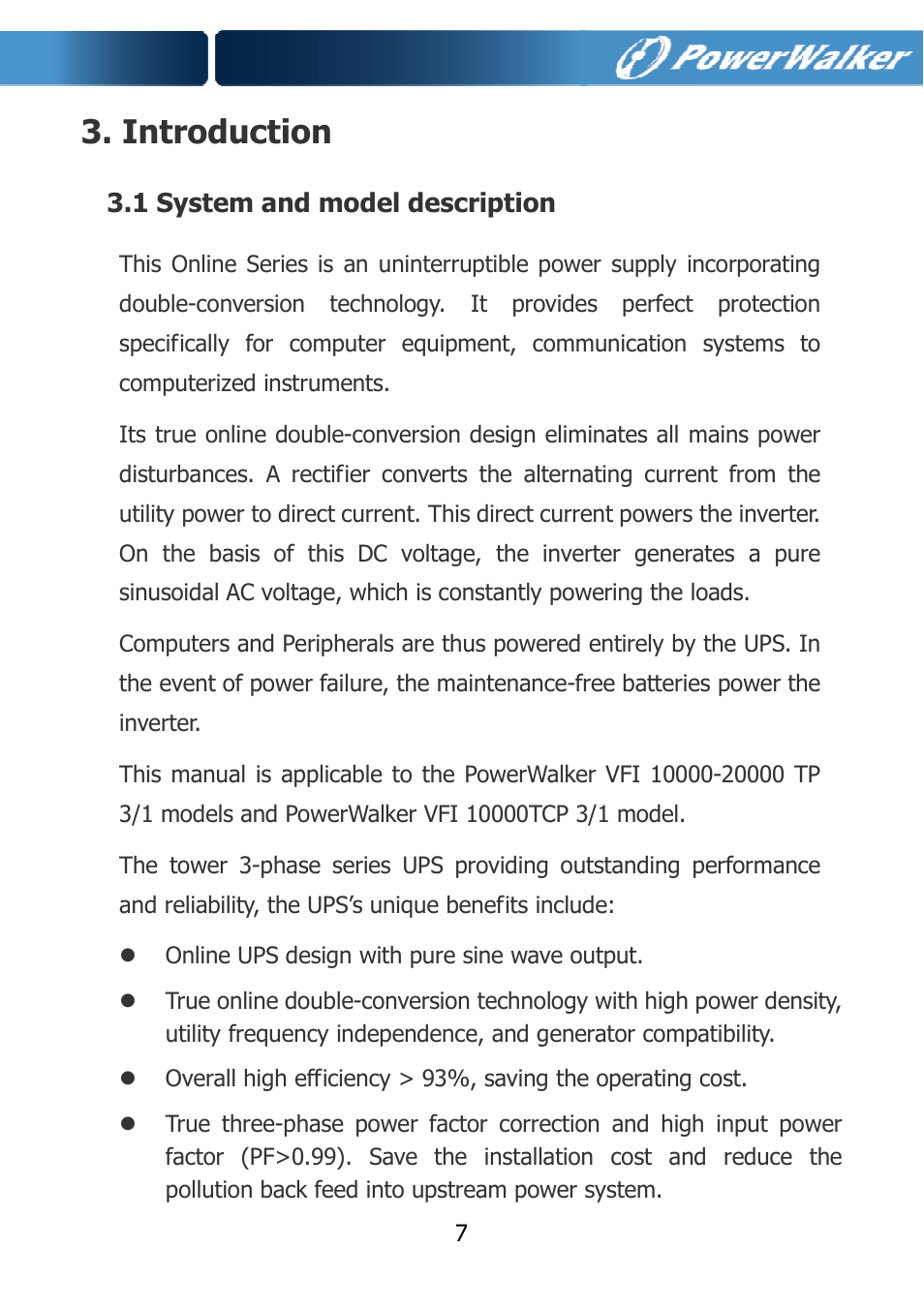 Introduction | PowerWalker VFI 10000TCP 3_1 User Manual | Page 10 / 67