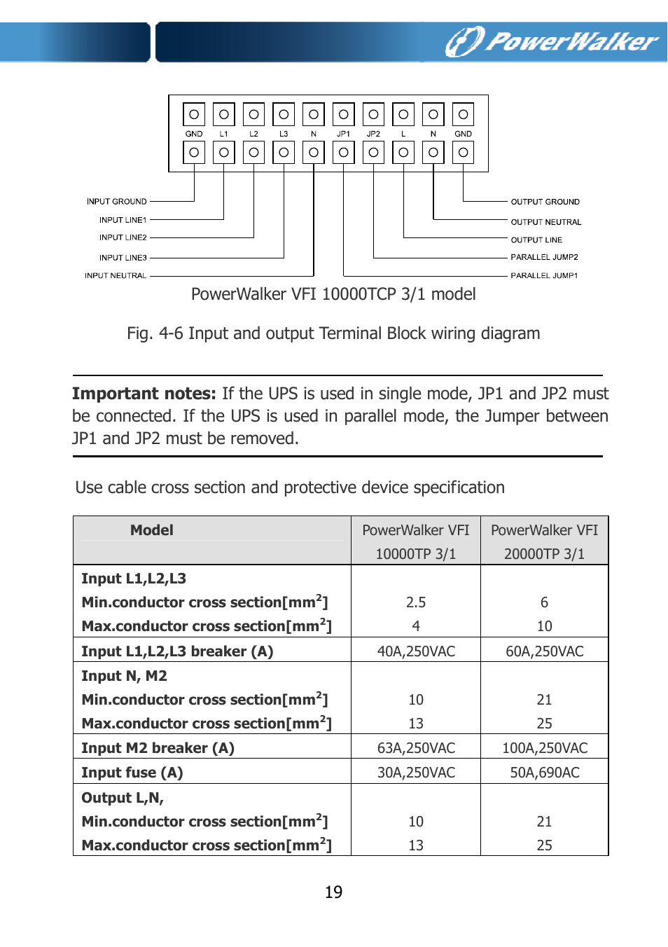 PowerWalker VFI 10000TCP 3_1 User Manual | Page 22 / 67