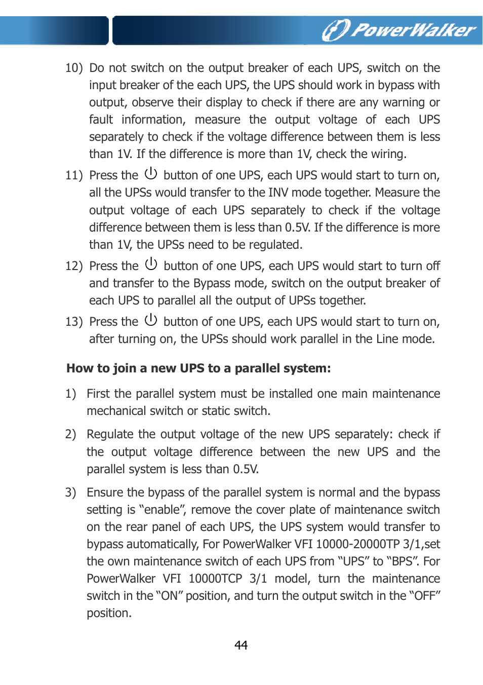 PowerWalker VFI 10000TCP 3_1 User Manual | Page 47 / 67