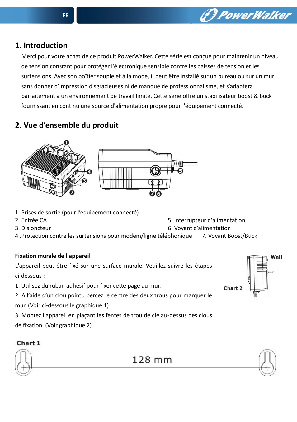 Introduction, Vue d’ensemble du produit | PowerWalker AVR 600 User Manual | Page 10 / 86