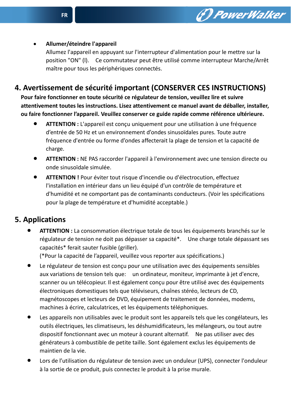 PowerWalker AVR 600 User Manual | Page 12 / 86