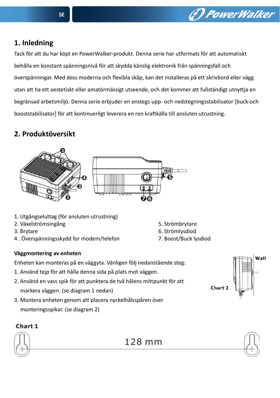 Inledning, Produktöversikt | PowerWalker AVR 600 User Manual | Page 26 / 86